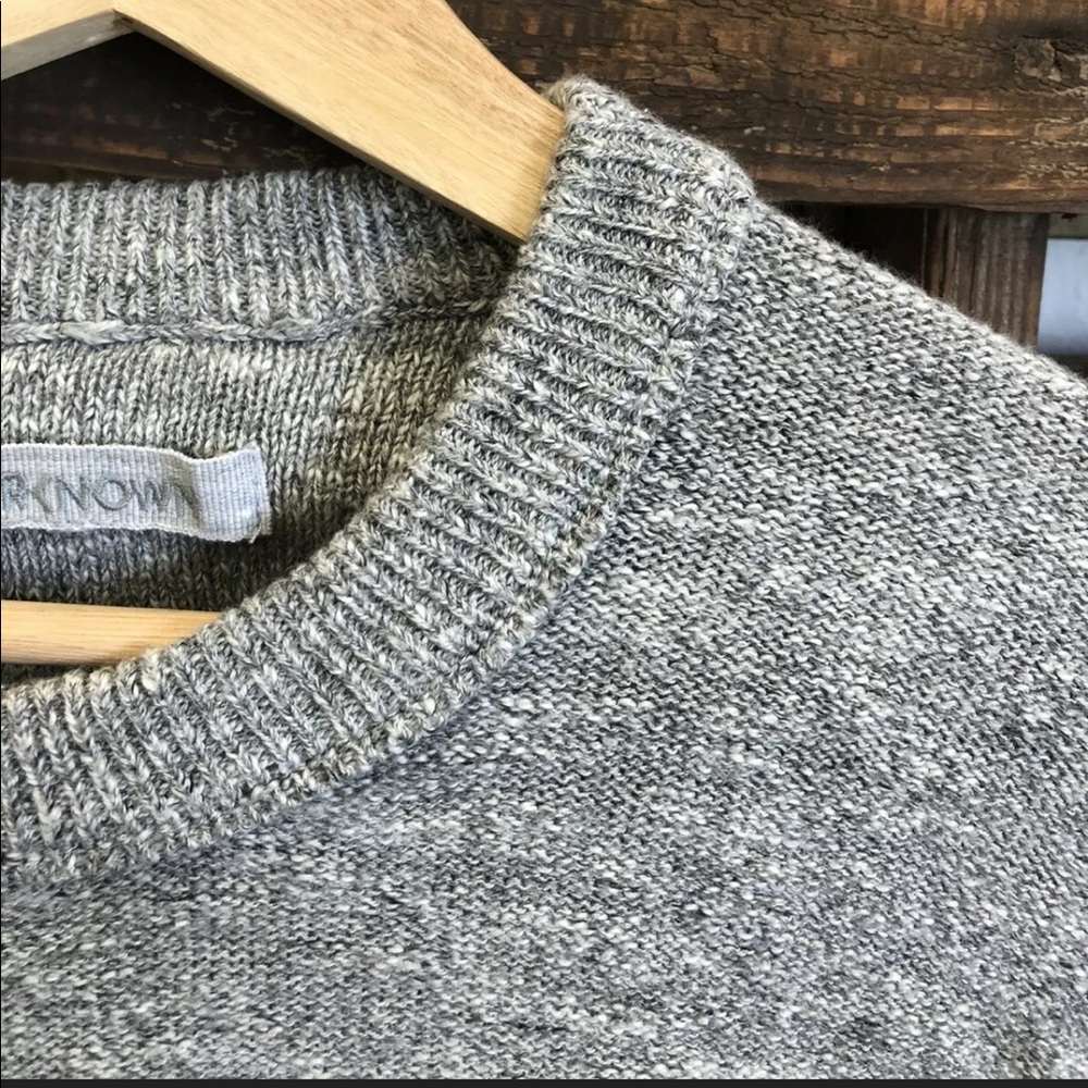 Outerknown Solid Gray Knit Sweater Size Large - image 3